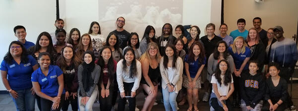 Group photo of students at a STEM Social