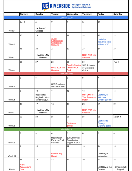 W25Program Calendar