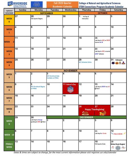 Ucr 2022 Calendar Events | Stem Pathway Program